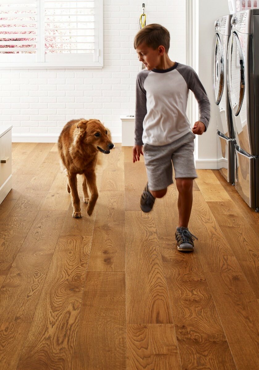 Kid running with dog | Floor Craft